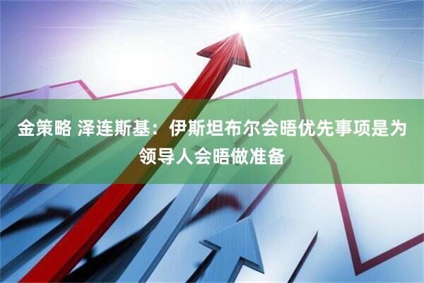 金策略 泽连斯基：伊斯坦布尔会晤优先事项是为领导人会晤做准备