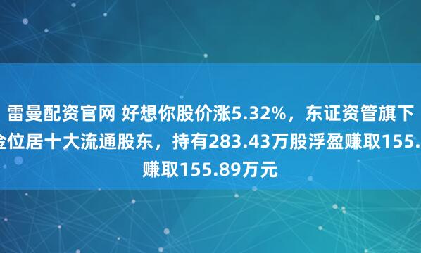 雷曼配资官网 好想你股价涨5.32%，东证资管旗下1只基金位居十大流通股东，持有283.43万股浮盈赚取155.89万元